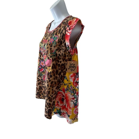NWT Ivy Jane Floral Animal Print Flowy Rayon top size S - Picture 2 of 10
